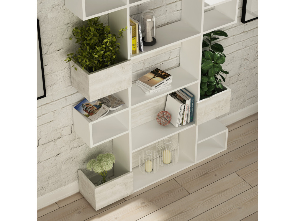Libreria in legno "Niho" 120 x 27 x 171 cm - Bianco