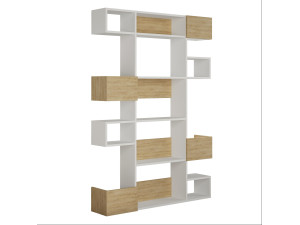 Libreria in legno "Niho" 120 x 27 x 171 cm - Bianco