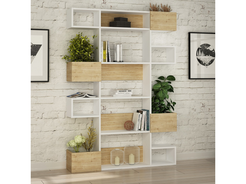 Libreria in legno "Niho" 120 x 27 x 171 cm - Bianco