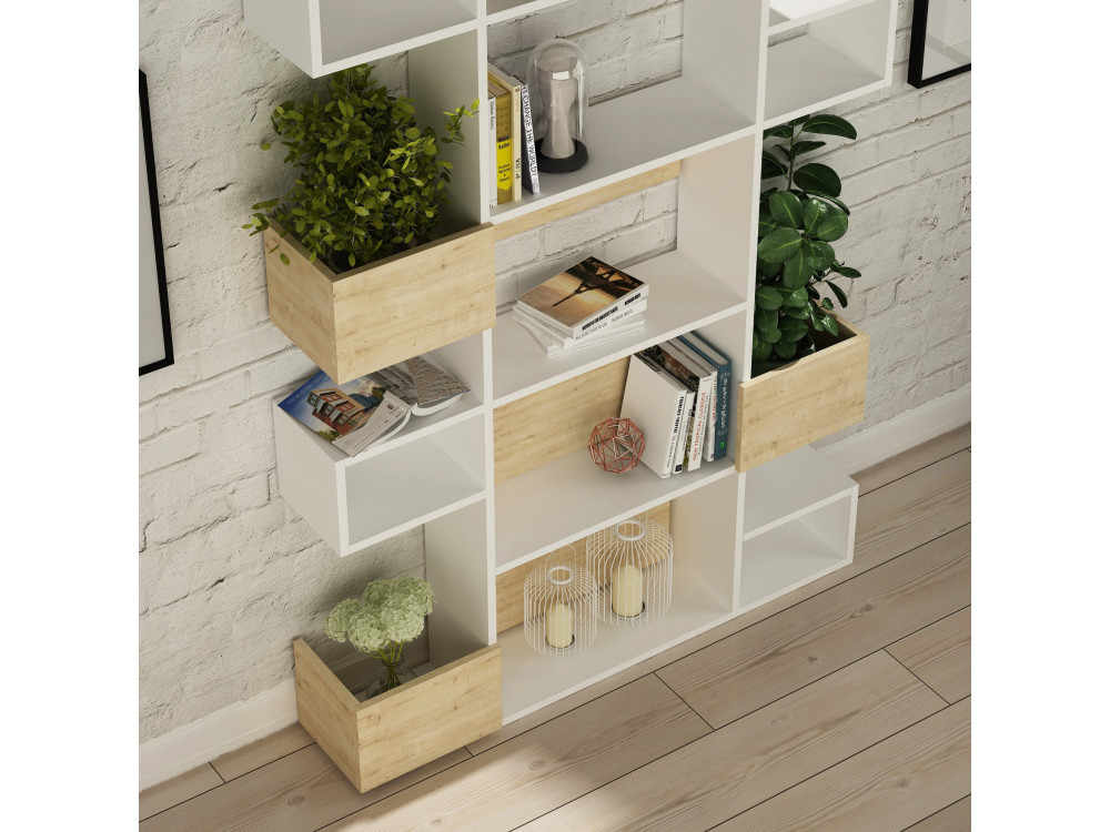 Libreria in legno "Niho" 120 x 27 x 171 cm - Bianco
