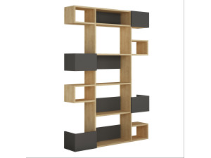 Libreria in legno "Niho" 120 x 27 x 171 cm - Rovere