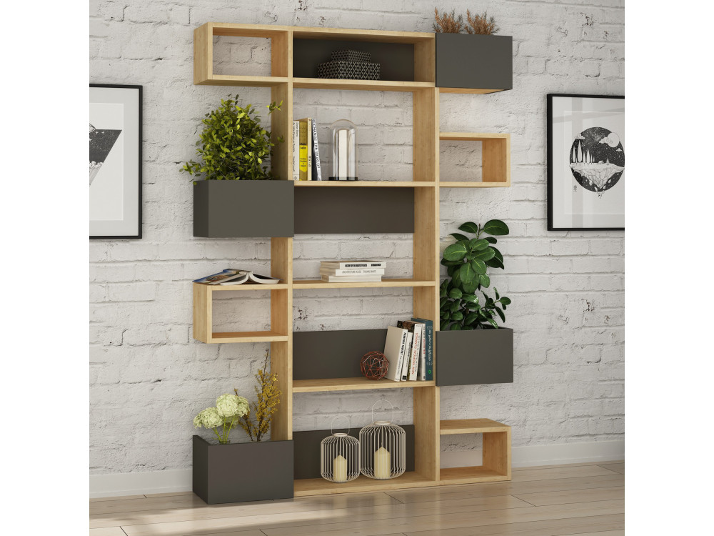 Libreria in legno "Niho" 120 x 27 x 171 cm - Rovere