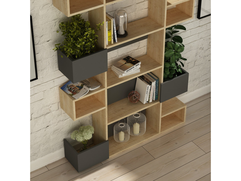 Libreria in legno "Niho" 120 x 27 x 171 cm - Rovere