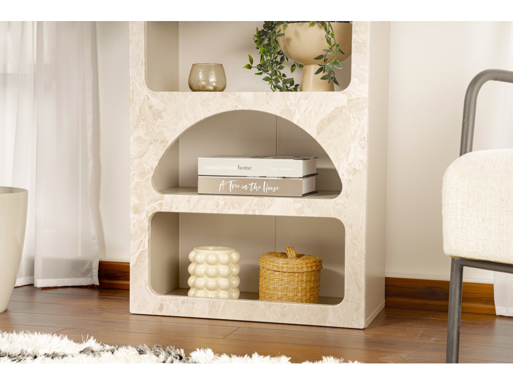 Libreria in legno "Venüs" 60 x 32 x 150 cm - marmo travertino