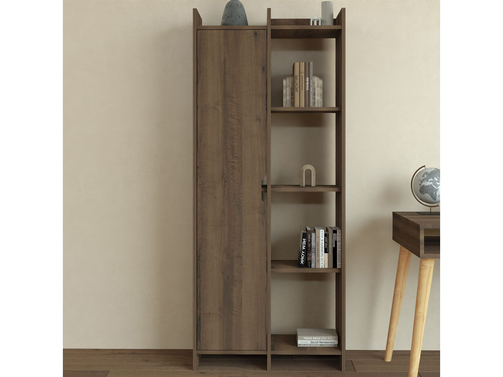 Libreria in legno "Offerta" 70 x 30 x 180 cm - Noce antico