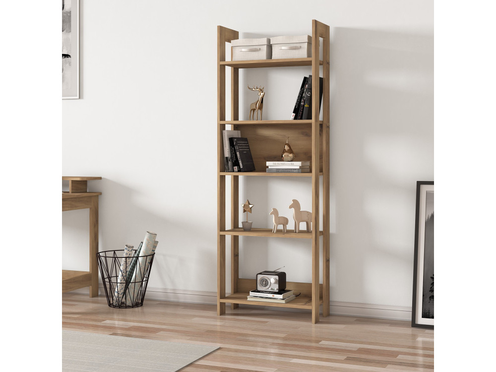 Libreria in legno "Country" - 64 x 30 x 180 cm - Marrone