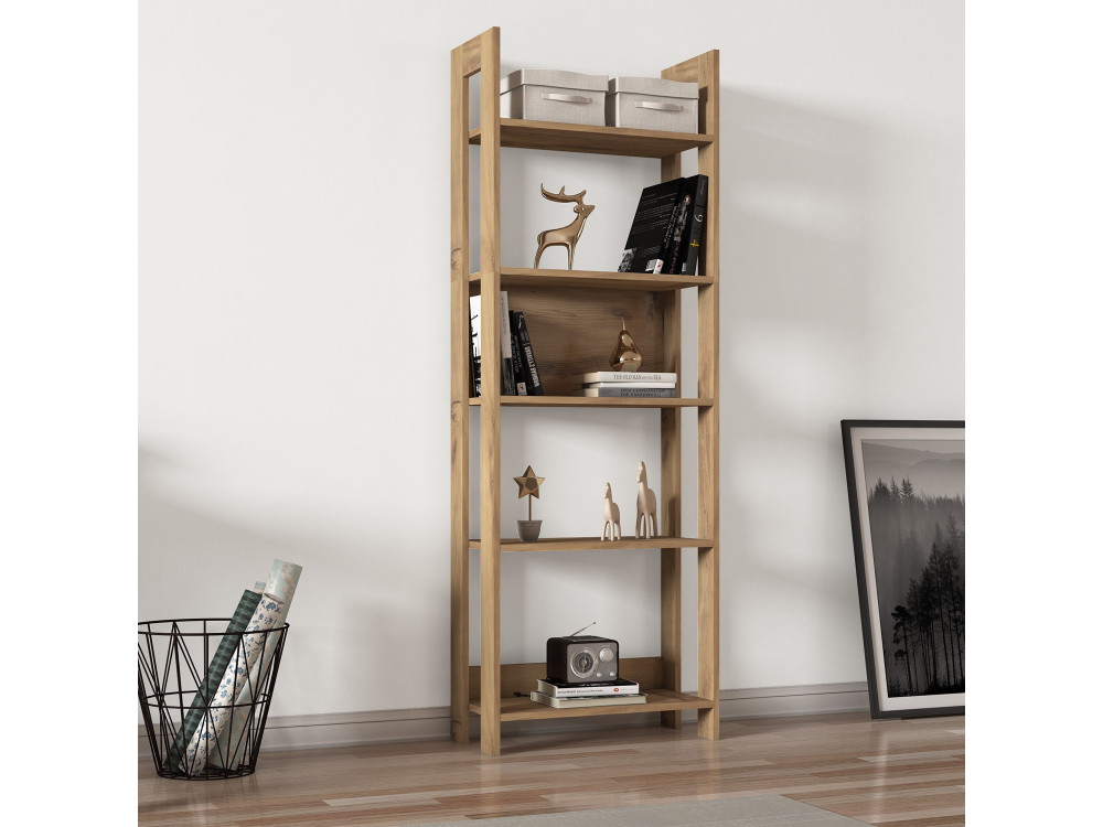 Libreria in legno "Country" - 64 x 30 x 180 cm - Marrone