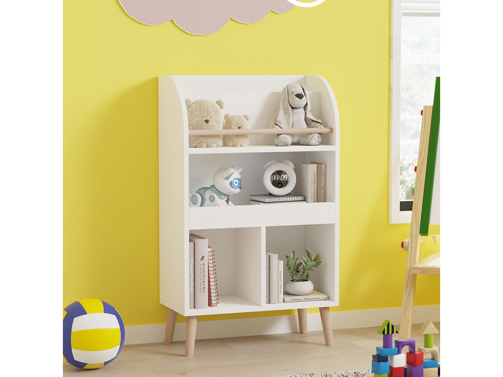 Libreria in legno "Minola" - 60 x 30 x 102 cm - Bianco