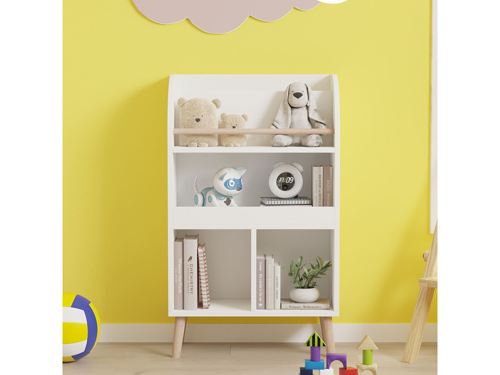 Libreria in legno "Minola" - 60 x 30 x 102 cm - Bianco