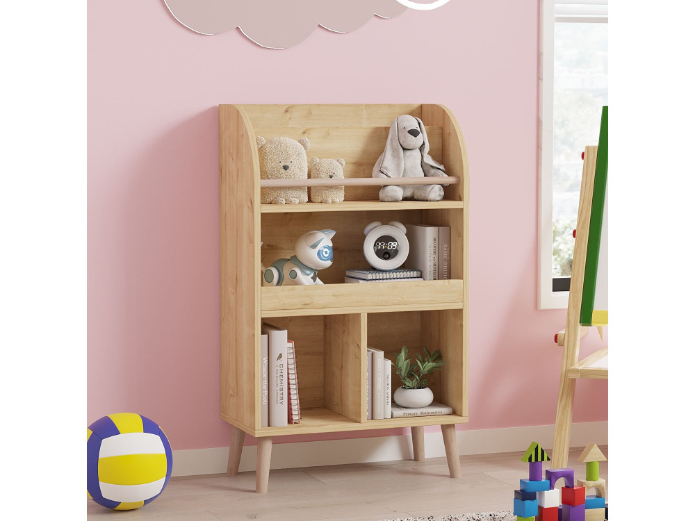 Libreria in legno "Minola" - 60 x 30 x 102 cm - Beige