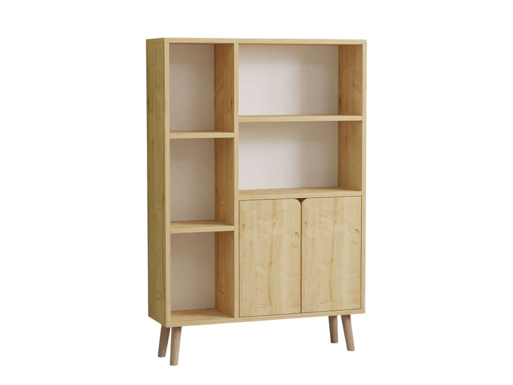 Libreria in legno "Lumo" - 80 x 24 x 120 cm - Beige
