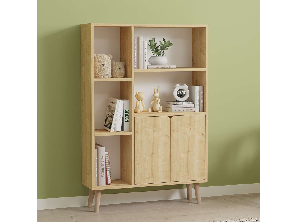 Libreria in legno "Lumo" - 80 x 24 x 120 cm - Beige