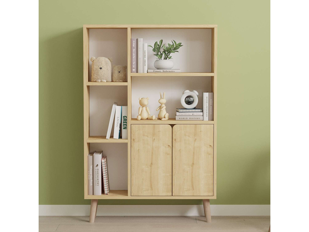 Libreria in legno "Lumo" - 80 x 24 x 120 cm - Beige