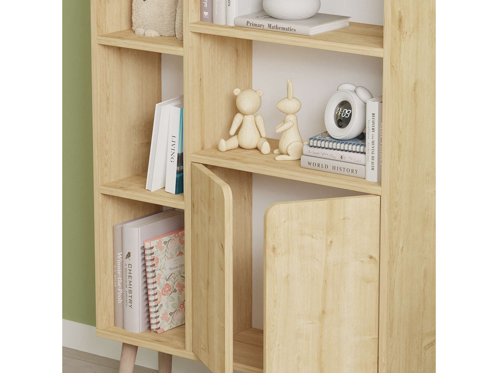 Libreria in legno "Lumo" - 80 x 24 x 120 cm - Beige