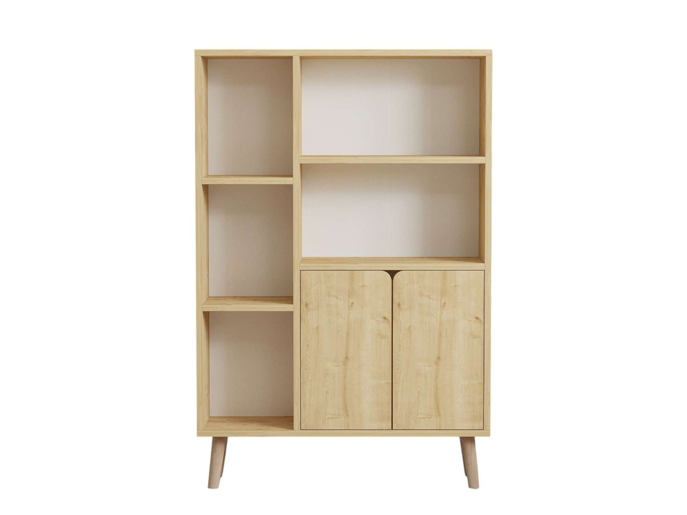 Libreria in legno "Lumo" - 80 x 24 x 120 cm - Beige