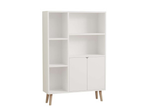 Libreria in legno "Lumo" - 80 x 24 x 120 cm - Bianco