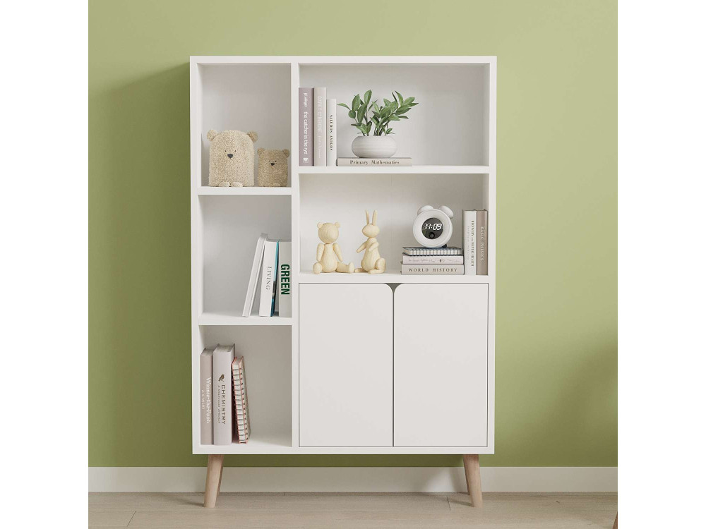 Libreria in legno "Lumo" - 80 x 24 x 120 cm - Bianco