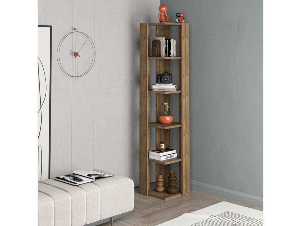 Libreria in legno "Nati" - 32 x 32 x 161 cm - Marrone
