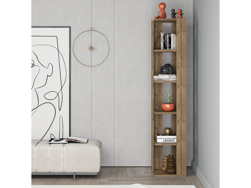 Libreria in legno "Nati" - 32 x 32 x 161 cm - Marrone