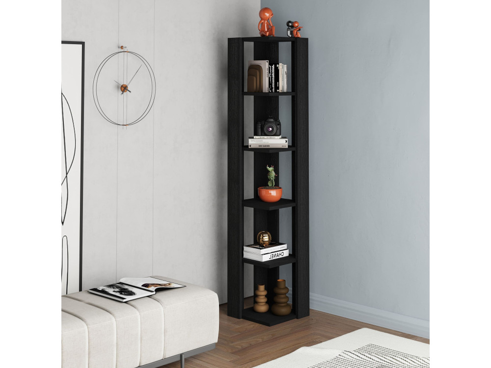 Libreria in legno "Nati" - 32 x 32 x 161 cm - Nero