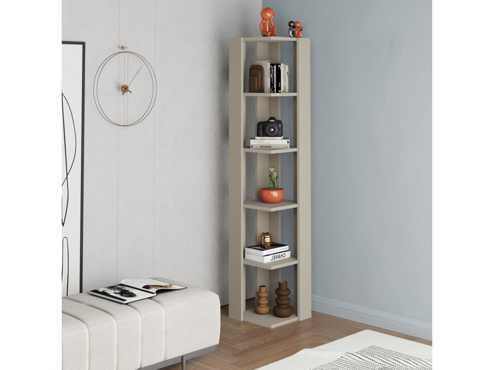 Libreria in legno "Nati" - 32 x 32 x 161 cm - Pietra arenaria