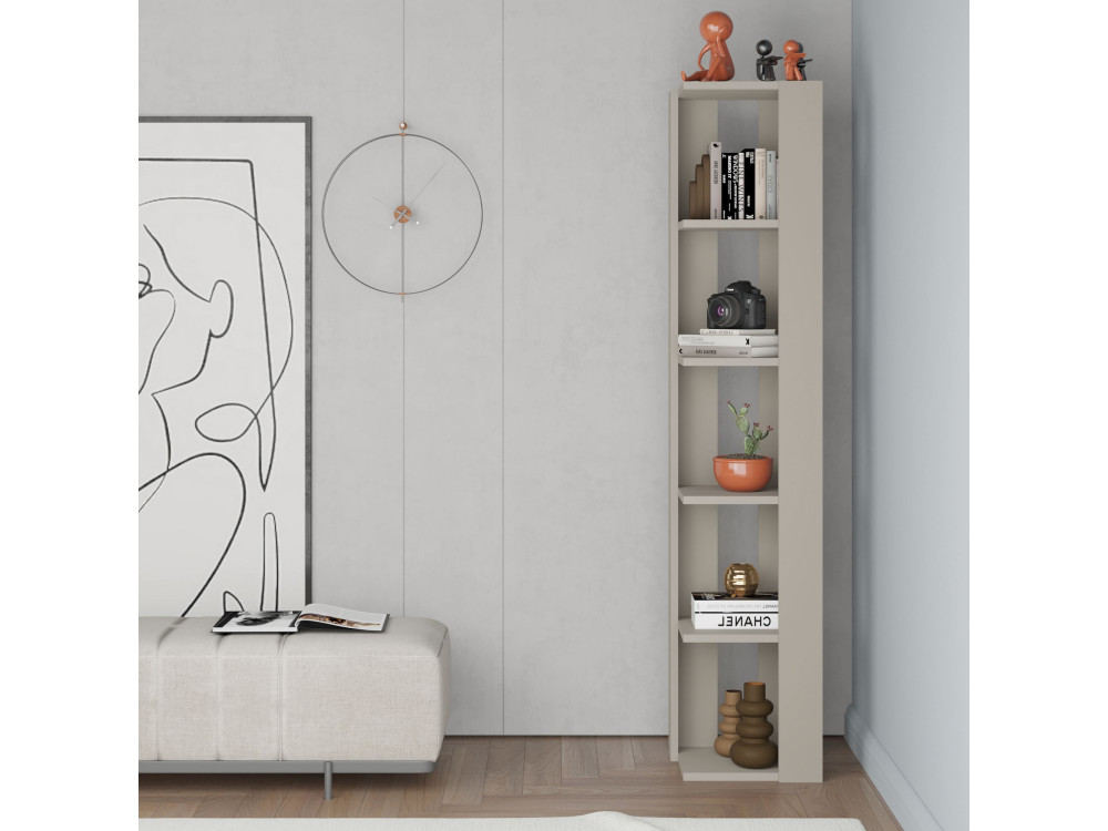 Libreria in legno "Nati" - 32 x 32 x 161 cm - Pietra arenaria