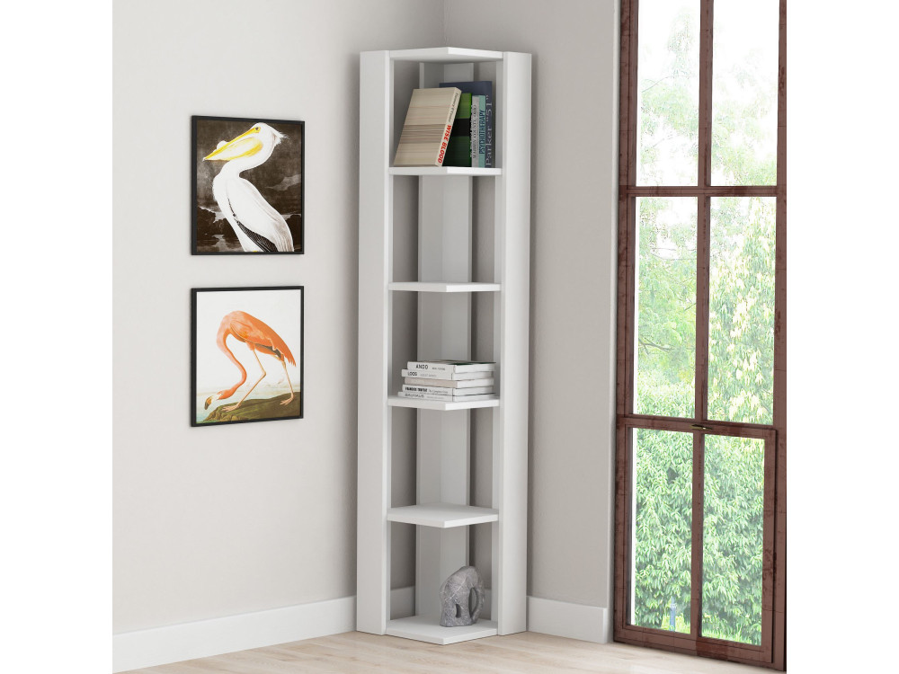 Libreria in legno "Nati" - 32 x 32 x 161 cm - Bianco