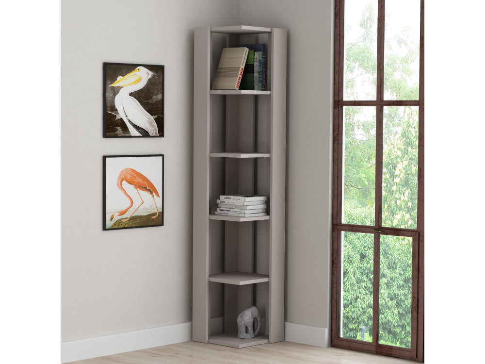 Libreria in legno "Nati" - 32 x 32 x 161 cm - Marrone moka chiaro