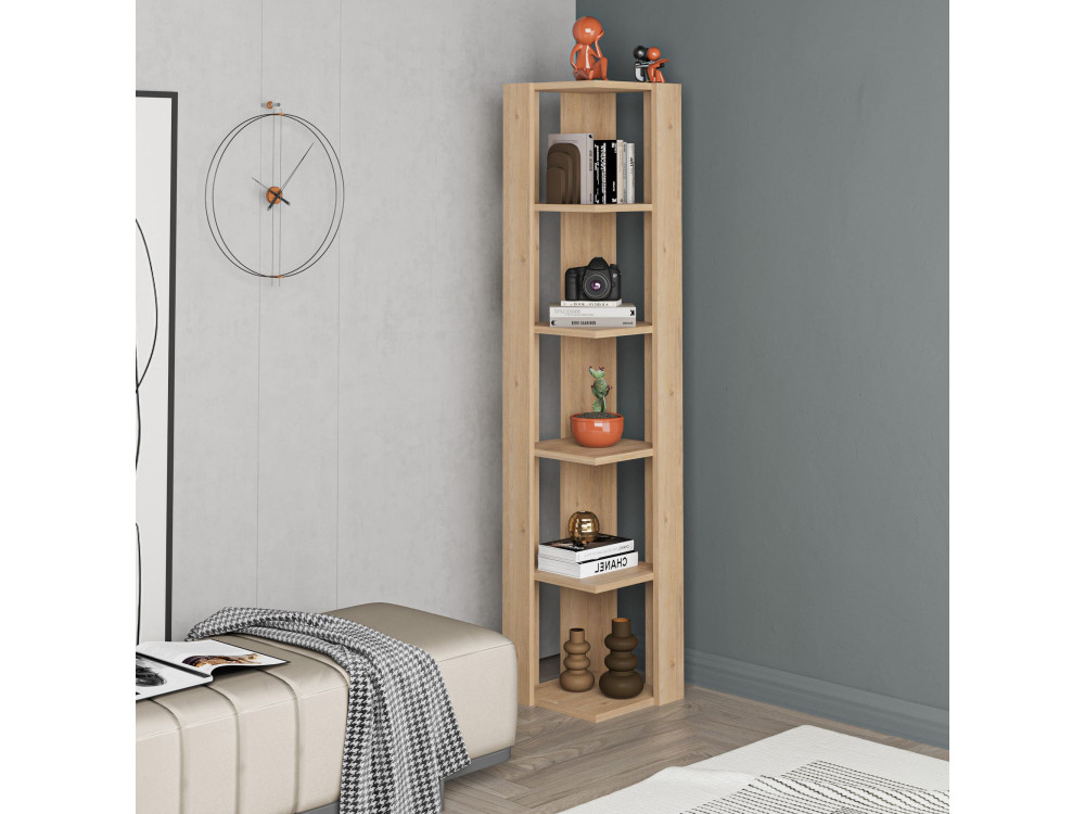Libreria in legno "Nati" - 32 x 32 x 161 cm - Beige