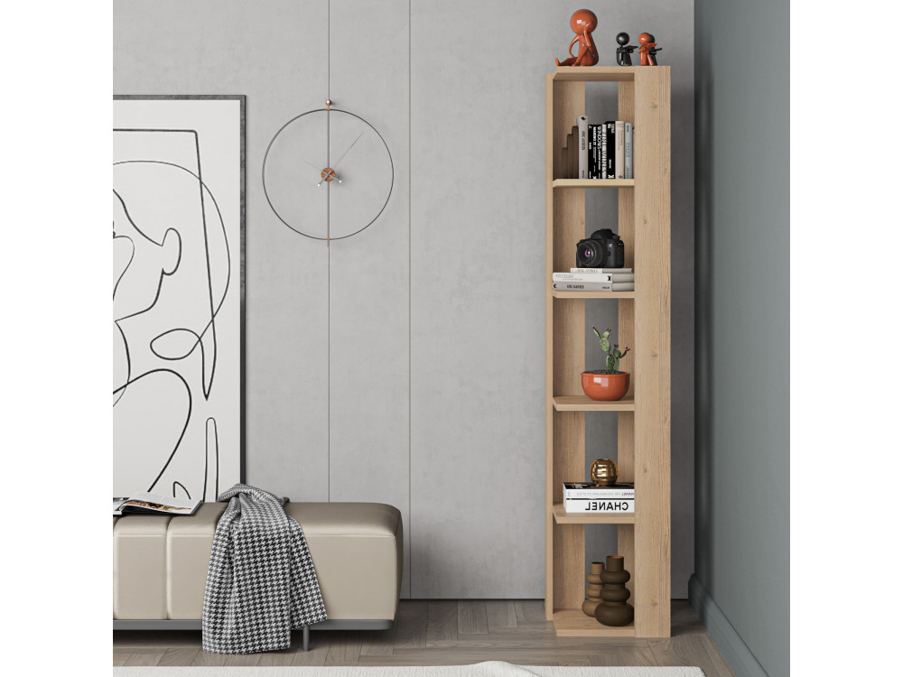 Libreria in legno "Nati" - 32 x 32 x 161 cm - Beige