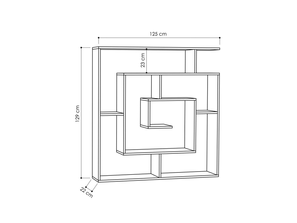 Libreria in legno "Labirent" - 125 x 22 x 129 cm - Bianco