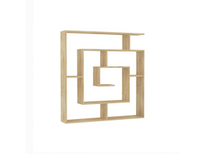 Libreria in legno "Labirent" - 125 x 22 x 129 cm - Beige