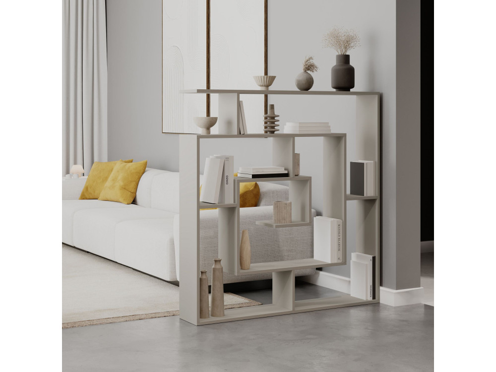Libreria in legno "Labirent" - 125 x 22 x 129 cm - Pietra arenaria
