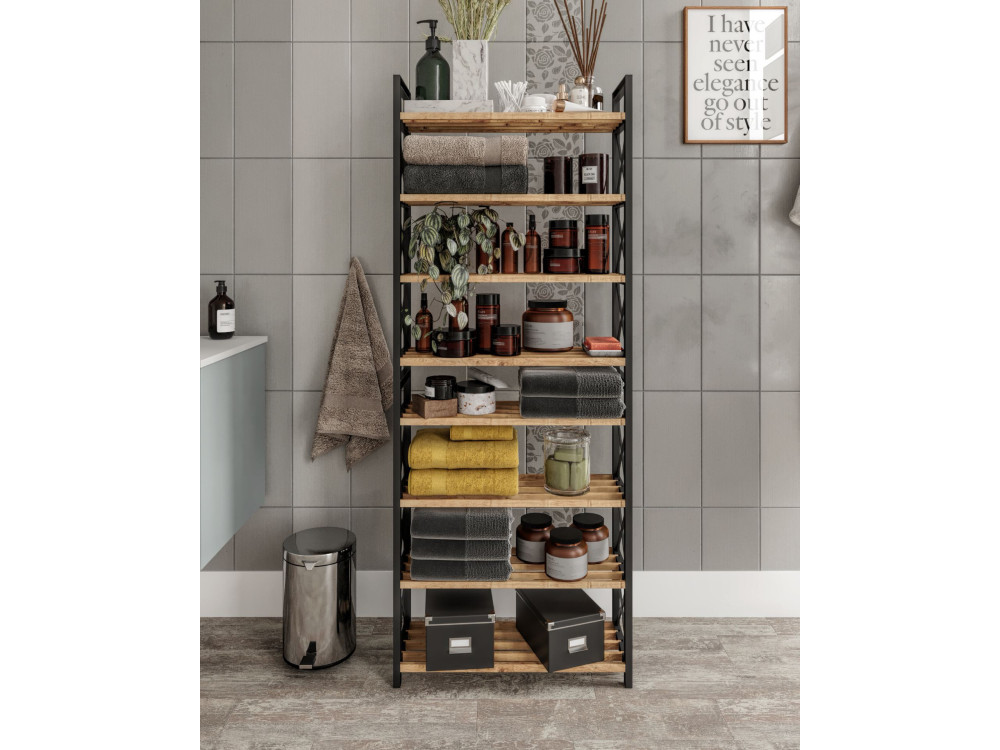 Libreria in legno "Plastic" - 46 x 18 x 128 cm - Nero