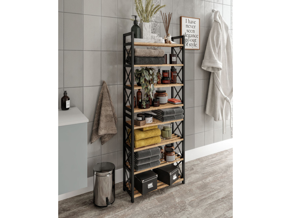 Libreria in legno "Plastic" - 46 x 18 x 128 cm - Nero