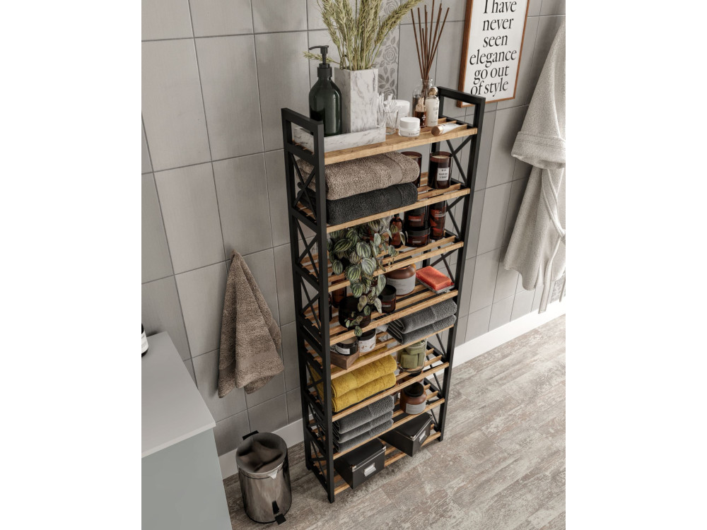 Libreria in legno "Plastic" - 46 x 18 x 128 cm - Nero