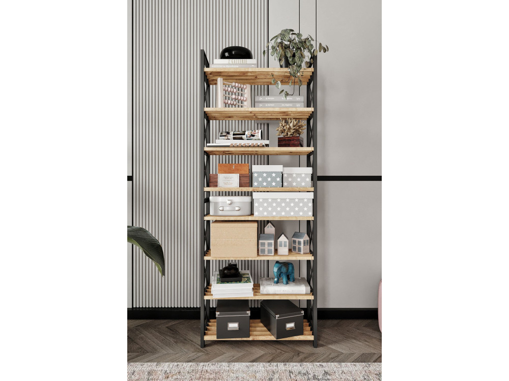Libreria in legno "Plastic" - 46 x 18 x 128 cm - Nero