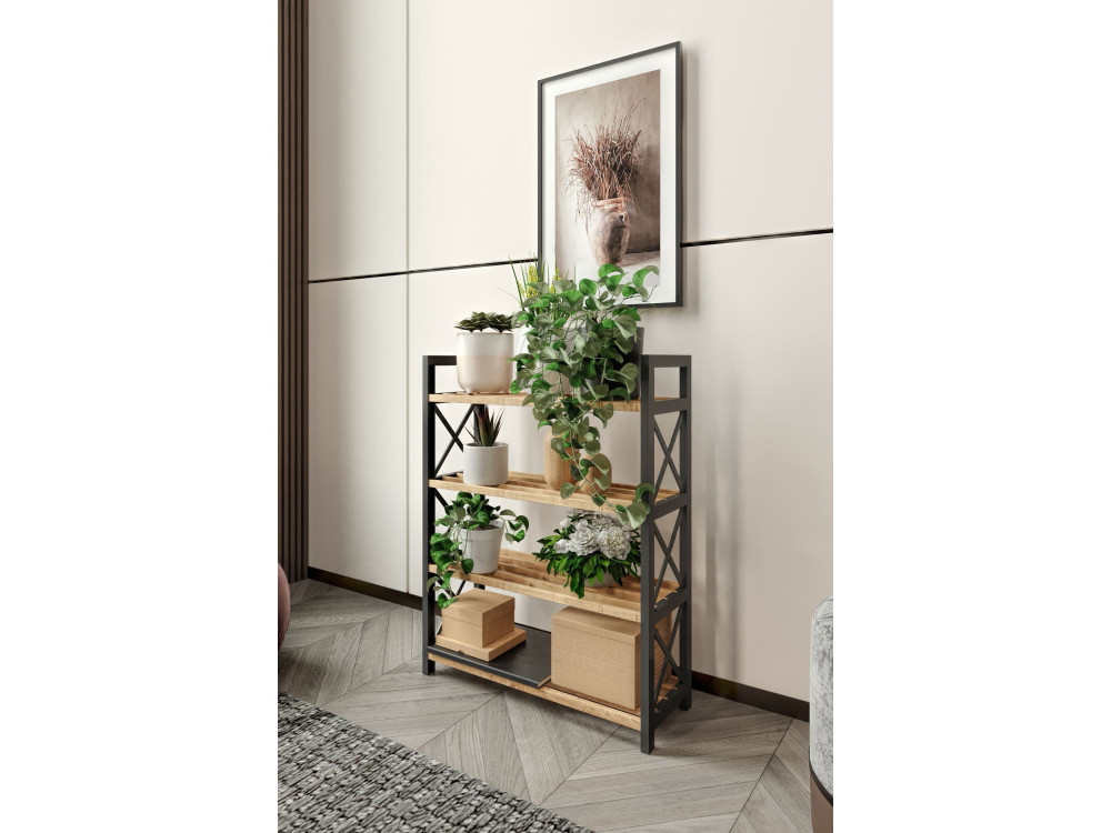 Libreria in legno "Plastic" - 46 x 18 x 64 cm - Nero