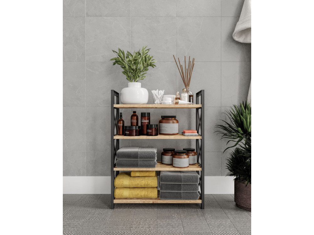 Libreria in legno "Plastic" - 46 x 18 x 64 cm - Nero