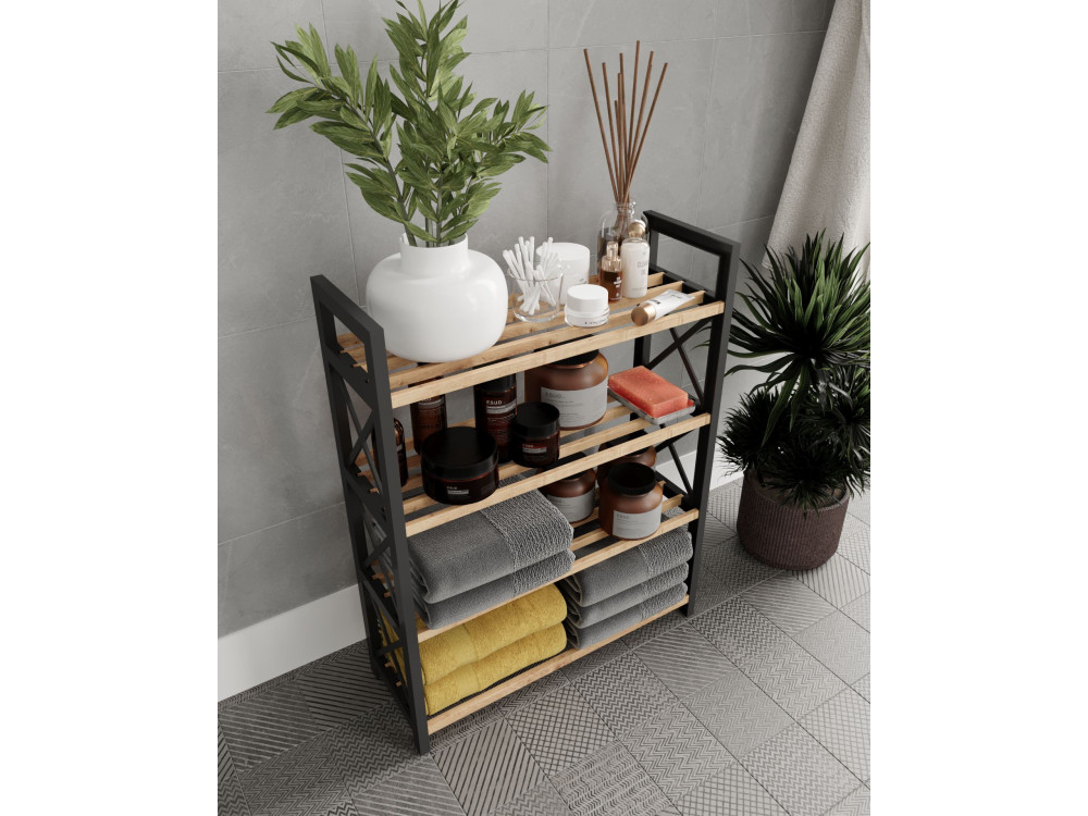 Libreria in legno "Plastic" - 46 x 18 x 64 cm - Nero