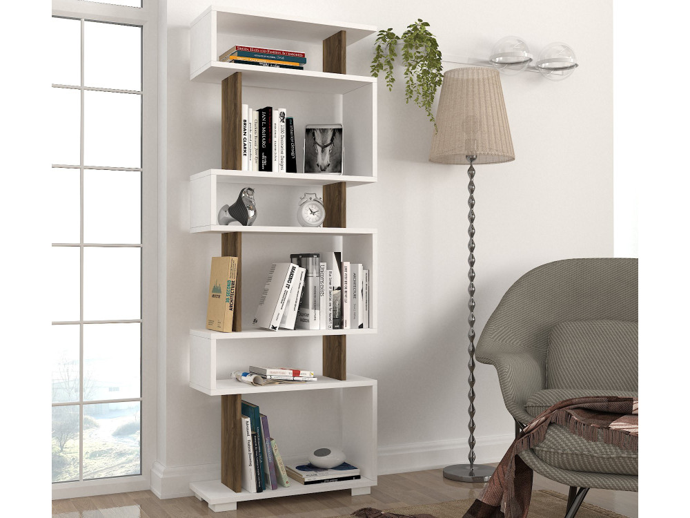 Libreria in legno "Blok" - 60 x 19 x 165 cm - Marrone