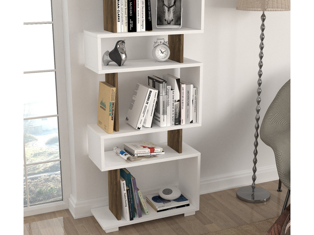 Libreria in legno "Blok" - 60 x 19 x 165 cm - Marrone