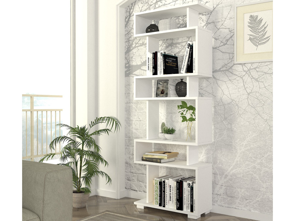 Libreria in legno "Blok" - 60 x 19 x 165 cm - Bianco