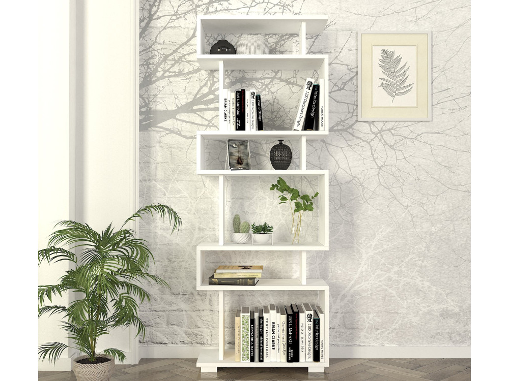 Libreria in legno "Blok" - 60 x 19 x 165 cm - Bianco