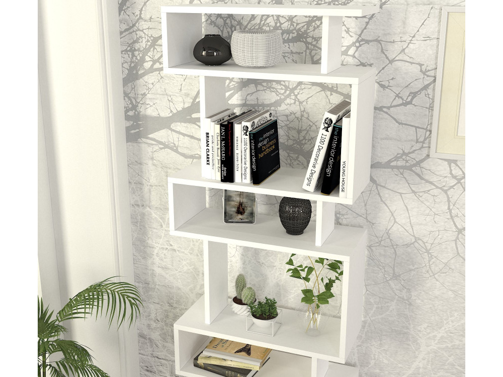 Libreria in legno "Blok" - 60 x 19 x 165 cm - Bianco