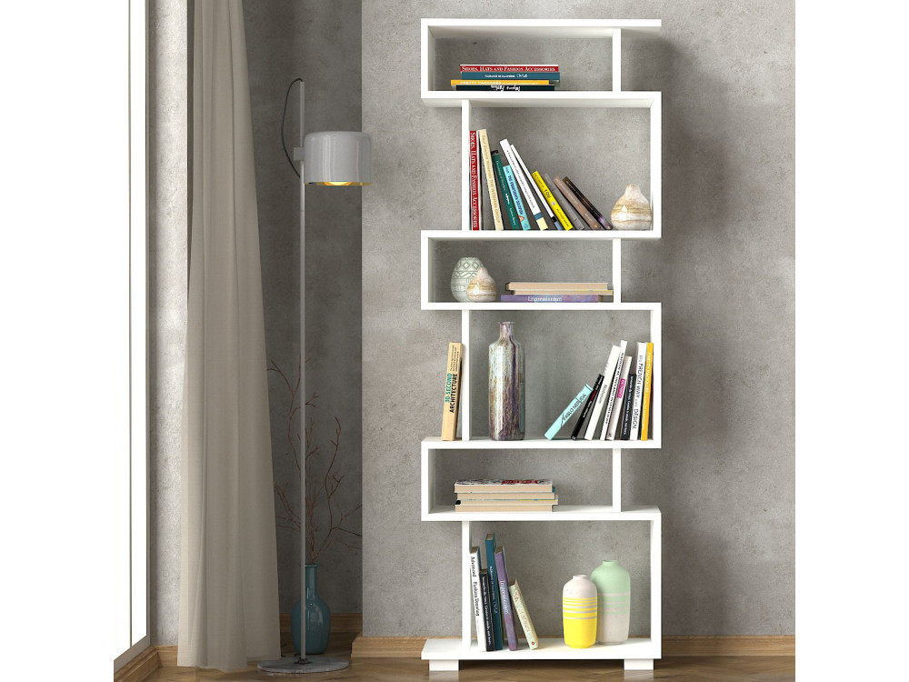Libreria in legno "Blok" - 60 x 19 x 165 cm - Bianco