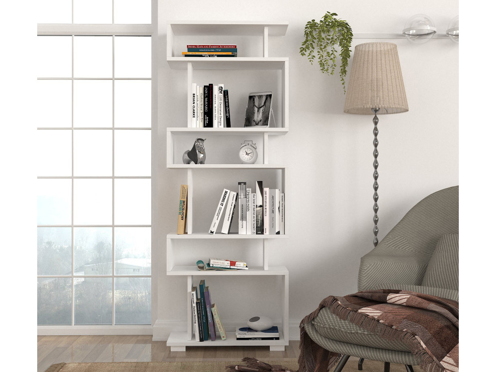 Libreria in legno "Blok" - 60 x 19 x 165 cm - Bianco