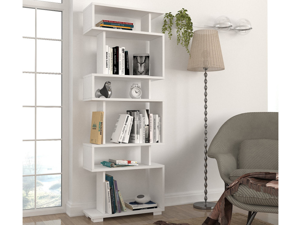 Libreria in legno "Blok" - 60 x 19 x 165 cm - Bianco