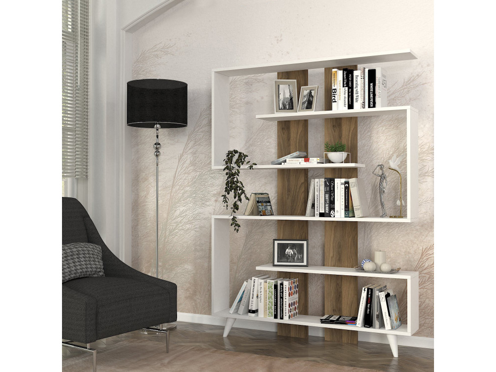 Libreria in legno "Rain" - 120 x 20 x 162 cm - Marrone