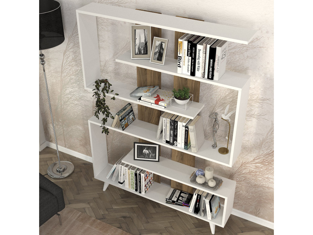 Libreria in legno "Rain" - 120 x 20 x 162 cm - Marrone